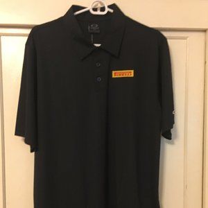 NEW Oakley Pirelli Tires Polo Shirt Black Large